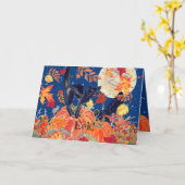 Niedlich Happy Halloween Cat Moon Pumpkin Kid's Karte (Gelbe Blume)