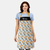 Niedlich Happy Halloween Doodles Illustration Name Schürze (Getragen)