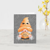 Niedlich Happy Halloween Gonk Karte (Gelbe Blume)