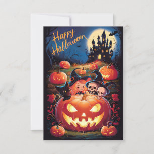 Niedlich Happy Halloween Grußkarte Nr. 6 Einladung