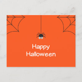 Niedlich Happy Halloween Hanging Spider mit Web Postkarte