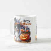 Niedlich Happy Halloween Hund Kaffeetasse (Vorderseite Links)