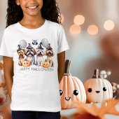 Niedlich Happy Halloween Hunde T-Shirt