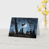 Niedlich Happy Halloween Individuelle Name Hund un Karte (Gelbe Blume)