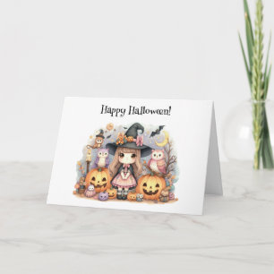 Niedlich Happy Halloween Kawaii Gruß Karte