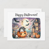 Niedlich Happy Halloween Kawaii Postkarte (Vorne/Hinten)