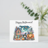 Niedlich Happy Halloween Kawaii Postkarte (Stehend Vorderseite)