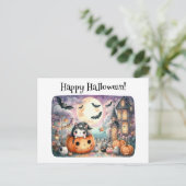 Niedlich Happy Halloween Kawaii Postkarte (Stehend Vorderseite)