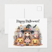 Niedlich Happy Halloween Kawaii Postkarte (Vorne/Hinten)