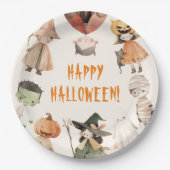 Niedlich Happy Halloween Kids Kostüm Party Pappteller (Vorderseite)