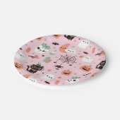 Niedlich Happy Halloween Muster Party PinkPaper Pl Pappteller (Schrägansicht)