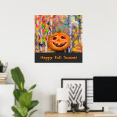Niedlich Happy Halloween Pumpkin Face Poster (Heimbüro)