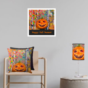 Niedlich Happy Halloween Pumpkin Face Poster