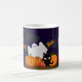 Niedlich Happy Halloween Pumpkin und Black Cat Kaffeetasse (Mittel)