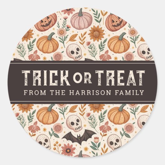 Niedlich Happy Halloween Round Stickers (Vorderseite)