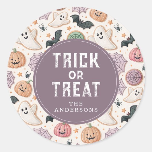 Niedlich Happy Halloween Round Stickers (Vorderseite)