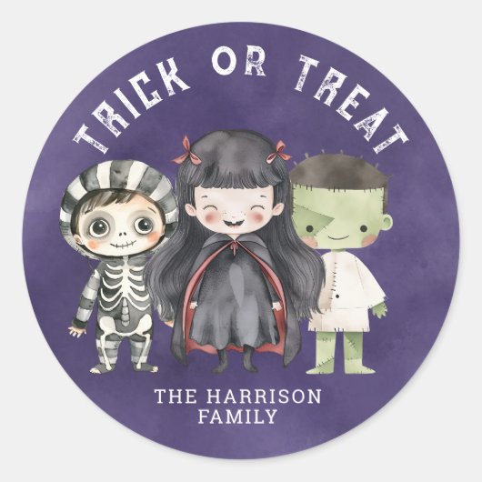 Niedlich Happy Halloween Round Stickers (Vorderseite)