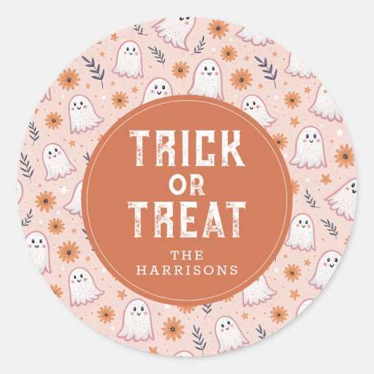 Niedlich Happy Halloween Round Stickers (Vorderseite)