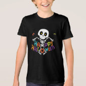 Niedlich Happy Halloween Skeleton Tri-Blend Shirt (Vorderseite)
