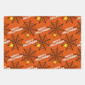 Niedlich Happy Halloween Spider Webmuster Geschenkpapier Set (Vorderseite 3)