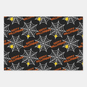 Niedlich Happy Halloween Spider Webmuster Geschenkpapier Set (Vorderseite 2)