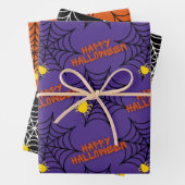 Niedlich Happy Halloween Spider Webmuster Geschenkpapier Set (Beispiel)