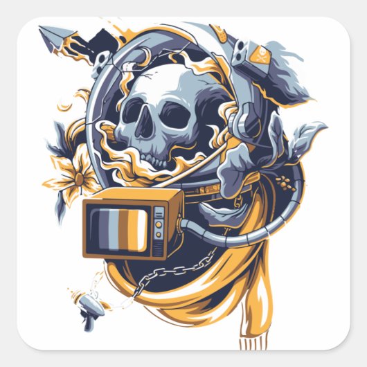 Niedlich Happy Halloween Stikers Quadratischer Aufkleber (Vorderseite)