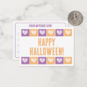 Niedlich Happy Halloween Typografie Lined Mini Mitteilungskarte (Vorderseite/Rückseite Beispiel)