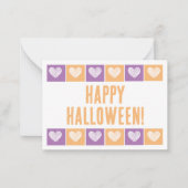 Niedlich Happy Halloween Typografie Lined Mini Mitteilungskarte (Vorderseite)