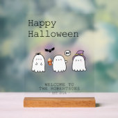 Niedlich Happy Halloween Willkommen Personalisiert Acrylschild (Neutral)