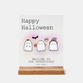 Niedlich Happy Halloween Willkommen Personalisiert Acrylschild (Vorderseite)