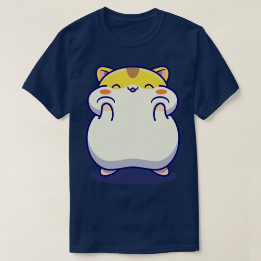 Niedlich Happy Hamster Cartoon T-Shirt (Design vorne)