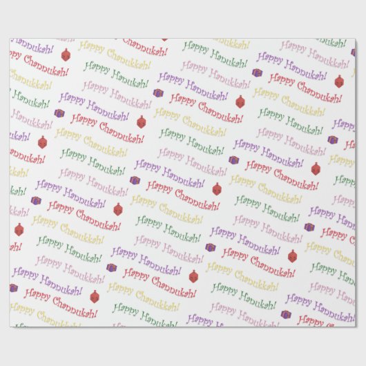 Niedlich Happy Hannukah, Channoah Geschenkpapier (Flach)