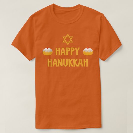 Niedlich Happy Hanukkah Jüdische Matching Chanukah T-Shirt (Design vorne)