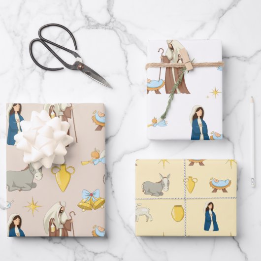 Niedlich Happy Holiday Weihnachten Weihnachtskripp Geschenkpapier Set (Vorderseite)