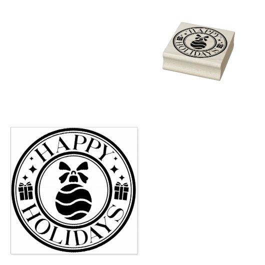 Niedlich Happy Holidays Rubber Briefmarke Gummistempel (Stempel)