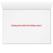 Niedlich Happy Holidays Snowman Foto Weihnachtskar (Innenansicht Horizontal (Unten))