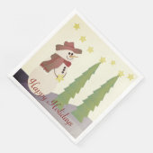 Niedlich Happy Holidays Snowman Serviette (Ecke)