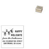 Niedlich Happy Holidays Weihnachtsleuchten Name Ad Gummistempel (Stempel)