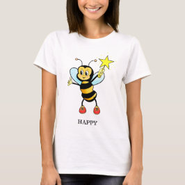 Niedlich Happy Honey Bee mit Star auf Sky Blue T - T-Shirt