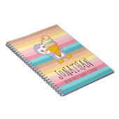 Niedlich Happy Ice Cream Pinguin Cartoon Illustrat Notizblock (Rechte Seite)