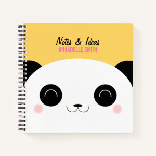 Niedlich Happy Kawaii Panda Bear Notizblock