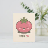 Niedlich Happy Kawaii Tomato Danke Postcard Postkarte (Stehend Vorderseite)