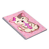 Niedlich Happy Kitty Pink Strawberry Milk Notebook Notizblock (Rechte Seite)
