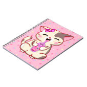 Niedlich Happy Kitty Pink Strawberry Milk Notebook Notizblock (Linke Seite)