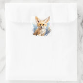 Niedlich Happy Lächeln Brown Fennec Fox Quadratischer Aufkleber (Tasche)
