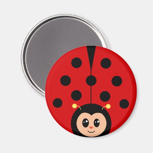 Niedlich Happy Lady Bug Cartoon Magnet (Vorderseite/Rückseite)