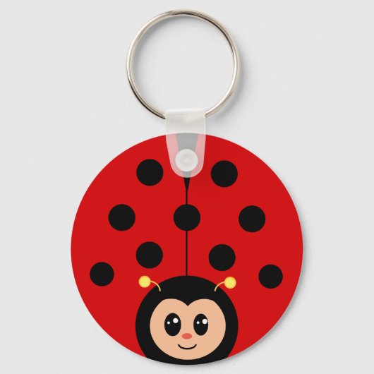 Niedlich Happy Lady Bug Cartoon Schlüsselanhänger (Vorderseite)