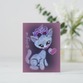 Niedlich Happy Liebe Kitty Postkarte (Stehend Vorderseite)