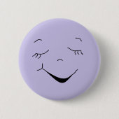 Niedlich Happy Lila Alberne Gesichtstaste Button (Vorderseite)